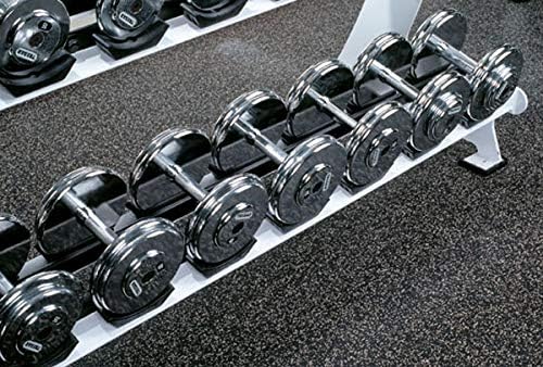American Floor Mats 1/4in (7mm) Thick 10% Blue/Grey 4' x 16' Heavy Duty Rubber Rolls, Protective Exercise Mats, Home Gym Rubber Flooring