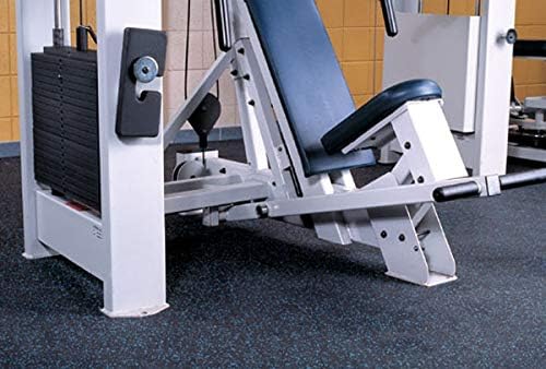 American Floor Mats 1/4in (7mm) Thick 10% Blue/Grey 4' x 16' Heavy Duty Rubber Rolls, Protective Exercise Mats, Home Gym Rubber Flooring