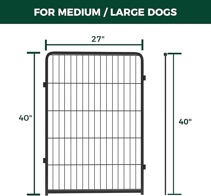 FXW Homeplus Unleashed Indoor Dog Playpen - Stress-Free and Safe Play, Heavy Duty 40 Inch 4 Wire Panels Dog Pen for Medium and Large Dogs, Black│Patented