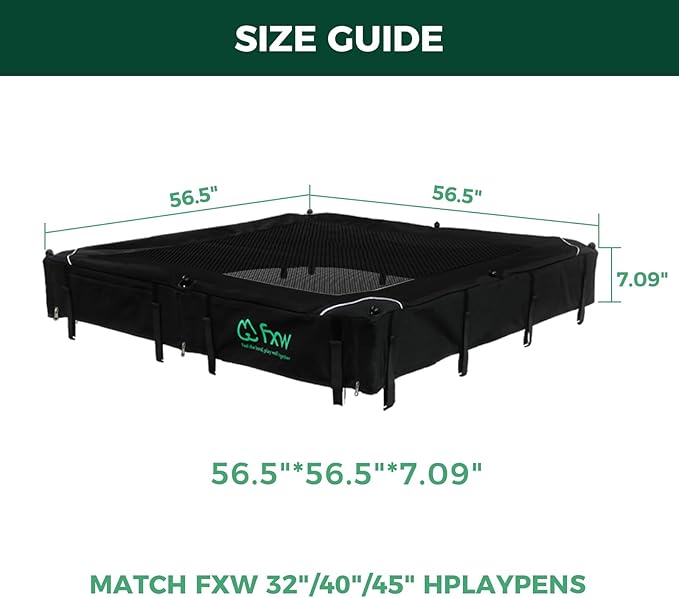 FXW Homeplus Unleashed Indoor Dog Playpen - Stress-Free and Safe Play, Heavy Duty 32 Inch 8 Wire Panels with Playpen Cover for Small and Medium Dogs, Black│Patented