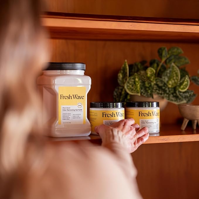 Fresh Wave Lemon Odor Removing Gel, 15 oz. | Odor Absorbers for Home | Safer Odor Relief | Natural Plant-Based Odor Eliminator | Every 15 oz. lasts 30-60 Days | For Cooking, Trash & Pets