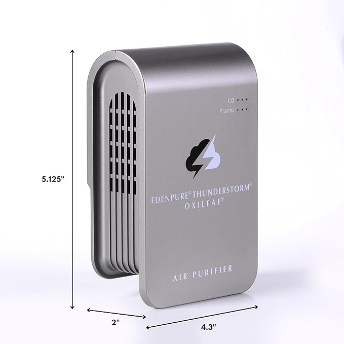 EdenPURE Thunderstorm III Air Purifier – Small Plug-In Ozone Generator & Ionizer – Eliminates Odors, Pet Smells, Smoke, Mold – Filter-Free Portable Cleaner for Home, Travel, Car, Office Use