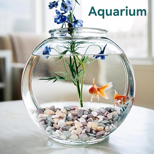 2.5 lbs Natural Pea Gravel Pebbles for Aquarium, Fish Tank, 3/8 inch Decorative Pebbles for Indoor Plants, Succulent, Bamboo, Vase, Drainage Rocks for Potted Plants, Top Dressing, Mixed Color