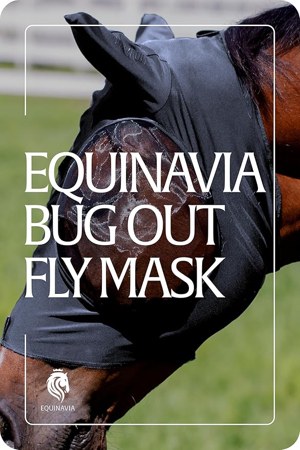 Equinavia Bug Out Fly Mask | Against Flies, Insects, UV Rays - Carbon Grey - Horse