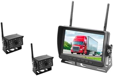 FalconEye Electronics 2nd Generation 200-300Ft Wireless Range Backup Camera for Trucks, Fleets. HD, 7inch LCD (2 Cam System)