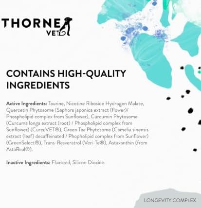 ThorneVet Longevity Supplement for Dogs & Cats - Chewable Formula to Support Healthy Aging, Inflammation Balance, and Cellular Vitality – 90 Soft Chews