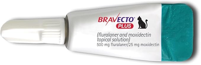 BRAVECTO PLUS Topical Solution for Cats, Flea, Tick & Heartworm, 2 Months Supply, 13.8-27.5 lbs., Purple Box