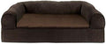 Furhaven Orthopedic Dog Bed for Large Dogs w/ Removable Bolsters & Washable Cover, For Dogs Up to 95 lbs - Plush & Suede Sofa - Espresso, Jumbo/XL