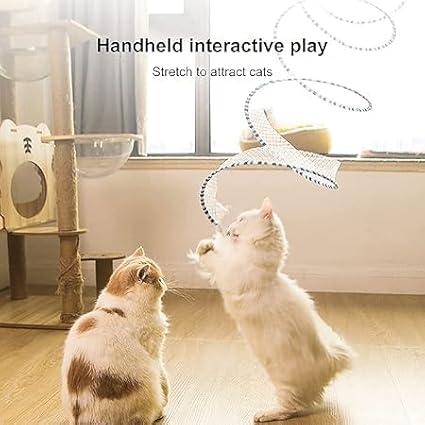 2Pcs Folded Cat Tunnel Toy for Indoor Cats,Collapsible Pet Spring Cat Toys with Feather Mouse Upgrade Interactive Toy Playing Tent for Puppy Kitten Accessories Home Self-Happy Cat Toys (Yellow)