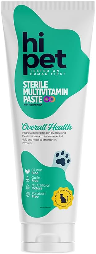 Hi Pet Multivitamin Cat Malt, Cat Treats Lickable, Supports Immune System, Metabolism, Dental Health, Weight Control, Iron for Cats, 2.65 Oz (Pack of 1)