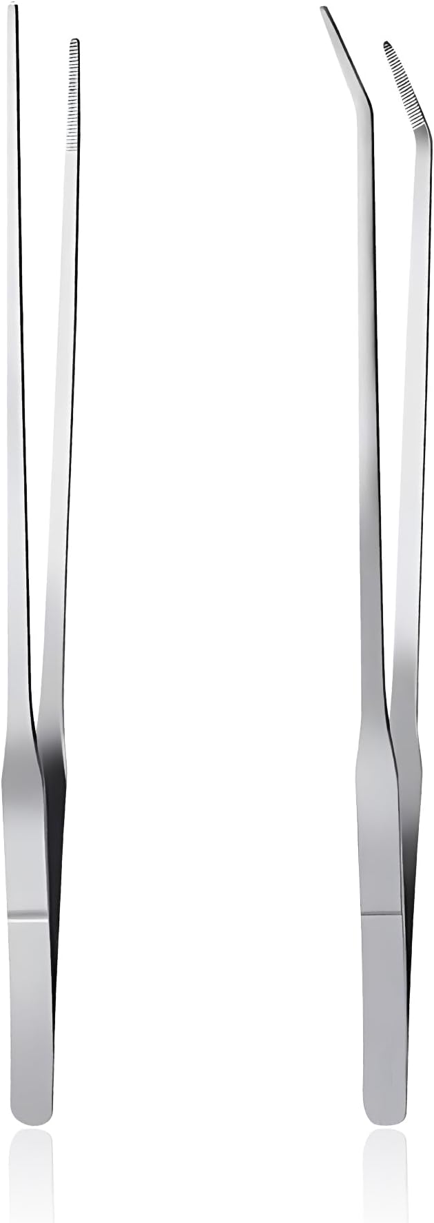 Feeding Tongs 2pcs Stainless Steel Aquarium Long Tweezers 27cm/10.6 inches Straight Curved Tweezers for Fish Tank Aquatic Plants Reptile Lizard Gecko Snake Spider Bird