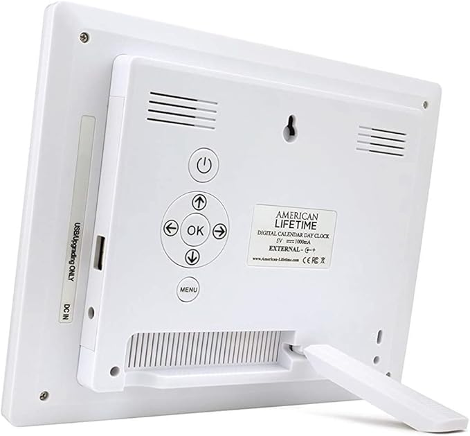 American Lifetime 【New 2025】 Dementia Digital Clock for Seniors, Large Display with Custom Alarms, Clock with Day & Date for Elderly, Large Number Digital Clock White