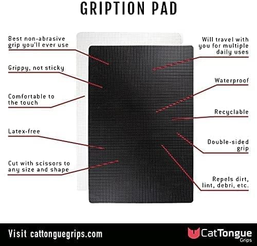 CatTongue Grips Non-Adhesive Anti-Slip Mat - Multi-Purpose Non-Slip Pad for Countertops, Desks, Tables & Workspaces - Ideal Desk Mat, Drawer Liner, Laptop Pad & More (Clear, 8” x 12”)