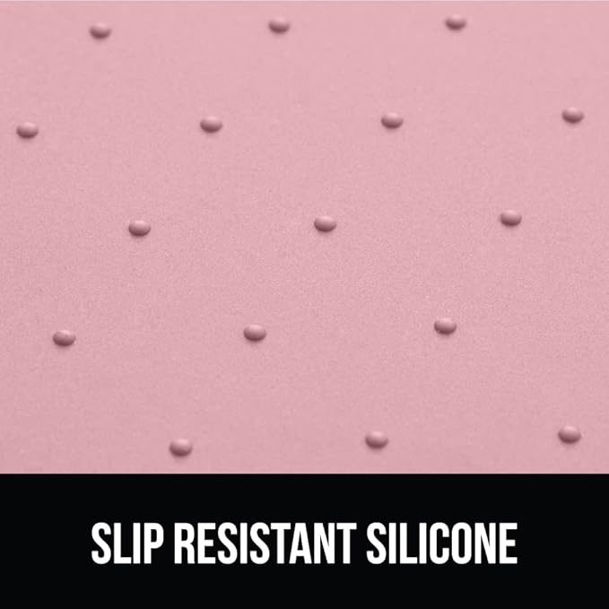 GORILLA GRIP 100% Waterproof Raised Edge BPA Free Silicone Pet Feeding Mat, Dog Cat Food Mats Contain Spills Protects Floors, Placemats for Cats and Dogs Water Bowl, Pets Accessories 16x10, Pink