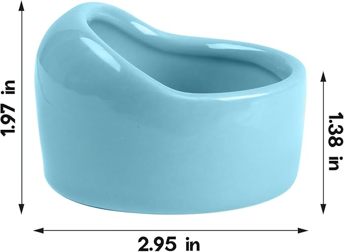 1 Blue Small Animal Bowl - Durable Hamster Food & Water Dish, Easy-Clean Design for Guinea Pigs, Rabbits, Hedgehogs, Birds (Parrots, Finches), Gerbils and Mice Hamster Bowl