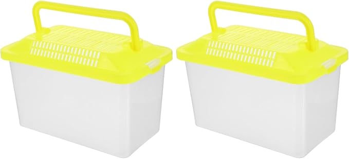 FRCOLOR Portable Plastic Turtle Tank - Transparent Aquarium Carrier Box for Small Pets Ideal for Hamsters Lizards and Fish Easy to Feed and Clean