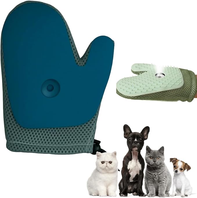 2025 New Pet Hair Removal Glove, Upgrade Electrostatic Pet Grooming Gloves for Cats and Dogs, Efficient Cat Gloves