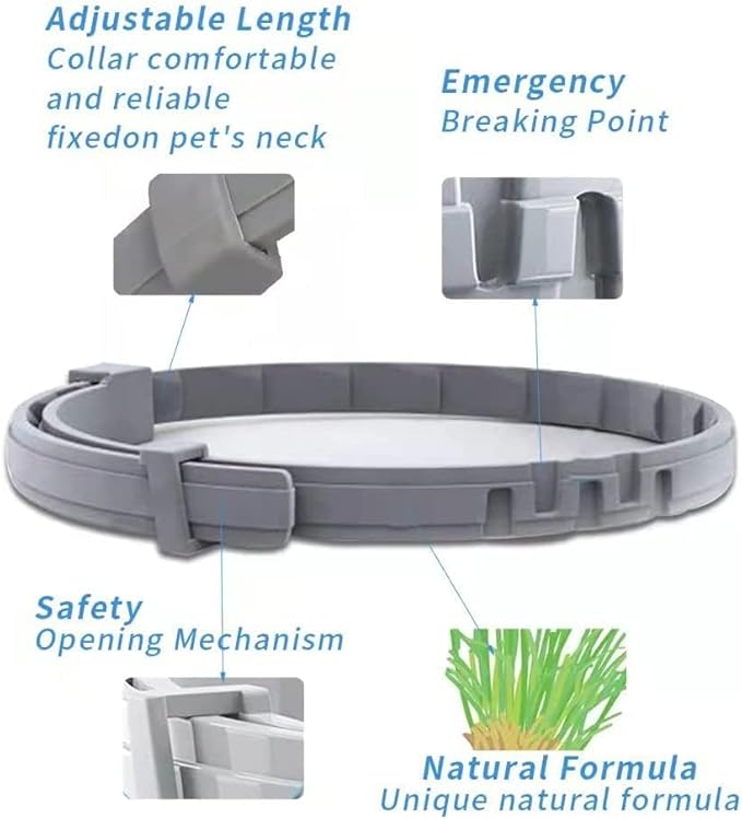 Flea Collar for Cats, Flea and Tick Collars for Cats and Kittens, 8 Month Protection, Gray, 1 Pack CAT