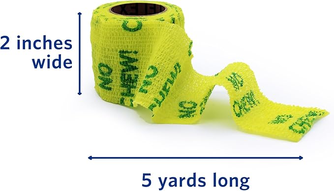 PetFlex No Chew – Flexible Self-Adhering Elastic Bandage for Wound Care – First Aid Wrap for Small Animals Like Dogs, Cats, and Other Pets - 2 inch, 2 Rolls