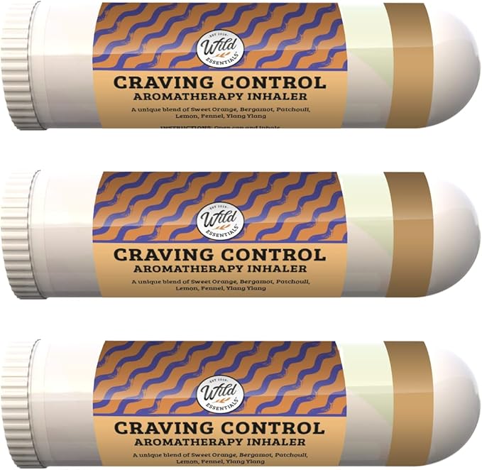 Wild Essentials 3 Pack of Appetite Craving Control Aromatherapy Nasal Inhalers Made with Therapeutic Grade Essential Oils to Help Keep The Hunger Cravings Away