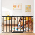 Extra Wide Baby Gate 57.5-62 Inch Black Walk THR Dog Gates Doorways House No Drill Pressure Mounted Auto Close Long Child Safety Gate for Kids and Pet
