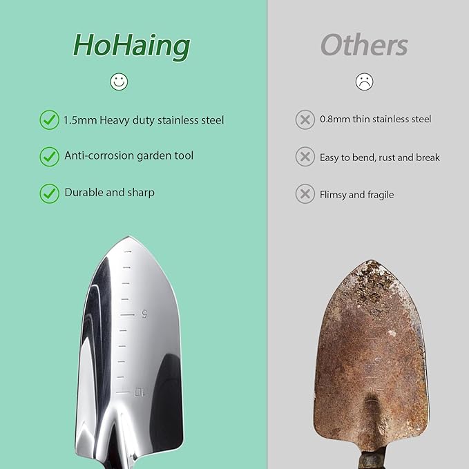 Garden Tool Set, 10 Piece Kit with Heavy Duty Folding Stool, Detachable Storage Tote Bag, Stainless Steel Tools, Gifts for Women Men Green