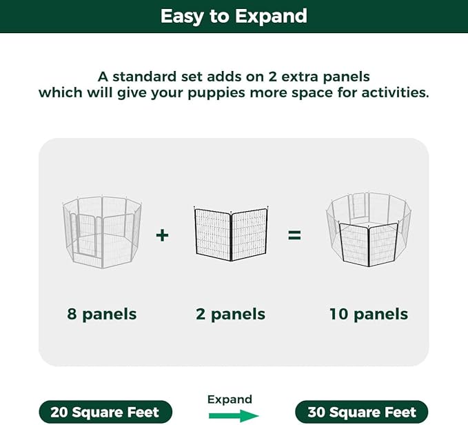 FXW Rollick Unleashed Dog Playpen for Indoor, Yard, RV Camping, 45 inch 2 Panels for Large Dogs, Black│Patented