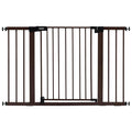 BABELIO Baby Gate with Black Wood Pattern, 29-48 Inch Auto Close Dog Gate for The House, Stairs and Doorways, Pressure Mounted Pet Gate with Door and Y Spindle Rods