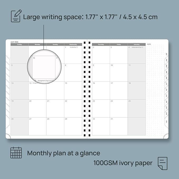 POPRUN 2026 Planner (Large - 8.5" x 10.5") with Hourly Schedule, Vertical Layout - 2026 Weekly Calendar (Jan. 2026 - Dec.2026) for Time Management, Monthly Tabs, Spiral Bound, Soft Cover - Green
