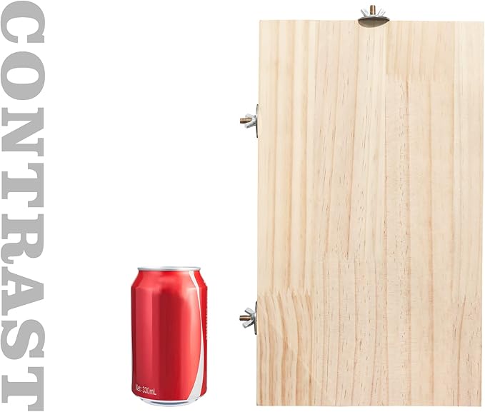 13.6×7.9 Inches Large Bird Perch Stand Platform, Natural Wooden Small Animals Cage Accessories, Rectangle Stand Perch Shelf for Parrot Parakeet Cockatiel Rat Hamster Guinea Pig Conure Chinchillas