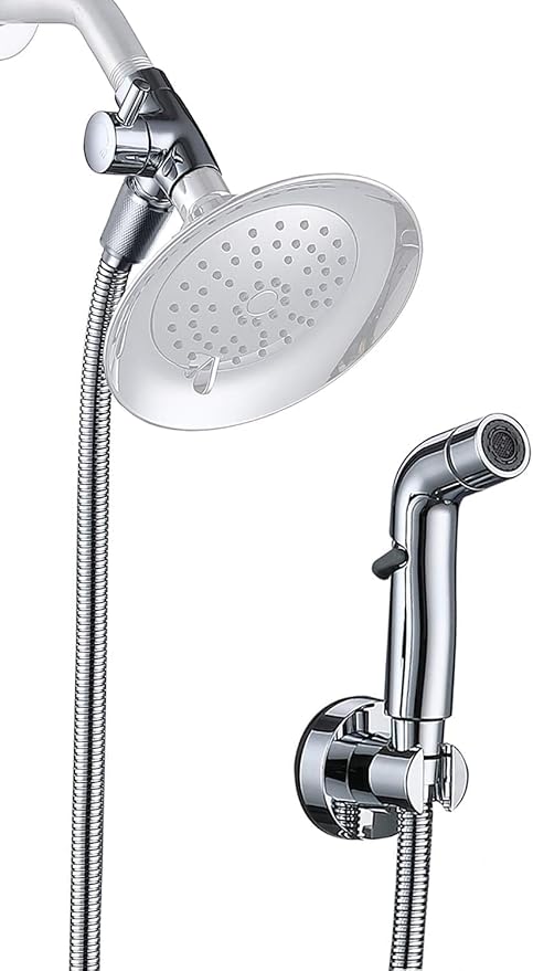 G-Promise Dog Shower Sprayer Attachment for Fast and Clean Pet Showering, Multifunctional Shower, Metal Diverter, 100 Inch Extra Long Hose, No Drill Hook, Dog Washing-Bathroom (Chrome)