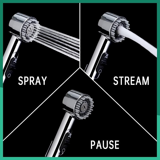 3 Mode Dog Shower Attachment, High Pressure Handheld Sprayer with ON/OFF Switch, G1/2" Metal Shower Diverter, 78 Inches Stainless Steel Hose, No Drill Hook, for Indoor Pet Bathing and Washing