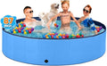 Jecoo Dog Pool for Large Dogs Kiddie Pool Hard Plastic Foldable Dog Bathing Tub Portable Outside Kids Swimming for Pets and Dogs Outdoor Backyard