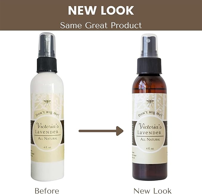 Victoria's Lavender Organic Don’t Bug Me Insect Spray DEET-Free with Lavender Essential Oils & Aloe Vera, Plant-Based Bug Spray for Sensitive Skin, Made in The USA - Outdoor, Hiking, Travel (Two 4oz)