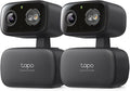 Tapo 2K 3MP Pan/Tilt Indoor/Outdoor Security Camera, Free Person/Baby Cry Detect & Track, 360° Pan, Color Night Vision, SD/Cloud Storage, Works w/Alexa & Google Home, HybridCam 360, Black (2-Pack)