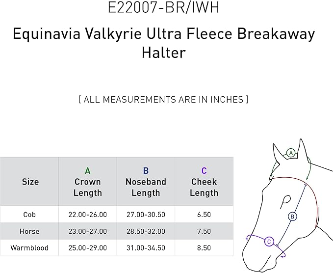 Equinavia Valkyrie Soft Ultra Fleece Padded Adjustable Breakaway Horse Halter - Brown/Ivory White - Horse