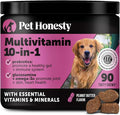 Multivitamin Dog Supplement, Glucosamine chondroitin for Dogs, Probiotics, Omega Fish Oil, Dog Supplements & Vitamins, Vitamins for Skin and Coat Allergies, (Peanut Butter 90 ct)