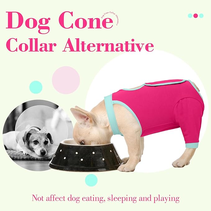 ROZKITCH Dog Surgery Leg Sleeve Rear Legs, Male Female Pet Prevent Licking Wound Elbow Knee Protector, Dog Recovery Suit Cone Collar Alternative Pants Shirt for Wound Heal Wrap Rosered M