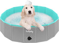 Furrybaby Foldable Dog Pool, Kiddie Pool Hard Plastic, Collapsible Pet Bath Portable Dog Swimming Pool for Pet, Dogs and Cats Grey 32''