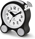 Atomic Talking Clock Clear Voice Time and Date with Snooze and Light, Clocks for Seniors 5 Sets of Separate Alarms Non Ticking Volume Control(All Black)