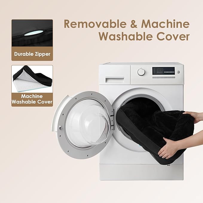 EHEYCIGA Memory Foam Dog Bed for Large Sized, Orthopedic Dog Sofa with Sides and Waterproof Liner, Washable Bolster Pet Couch with Removable Cover, 41x27x7.5 Inch, Black