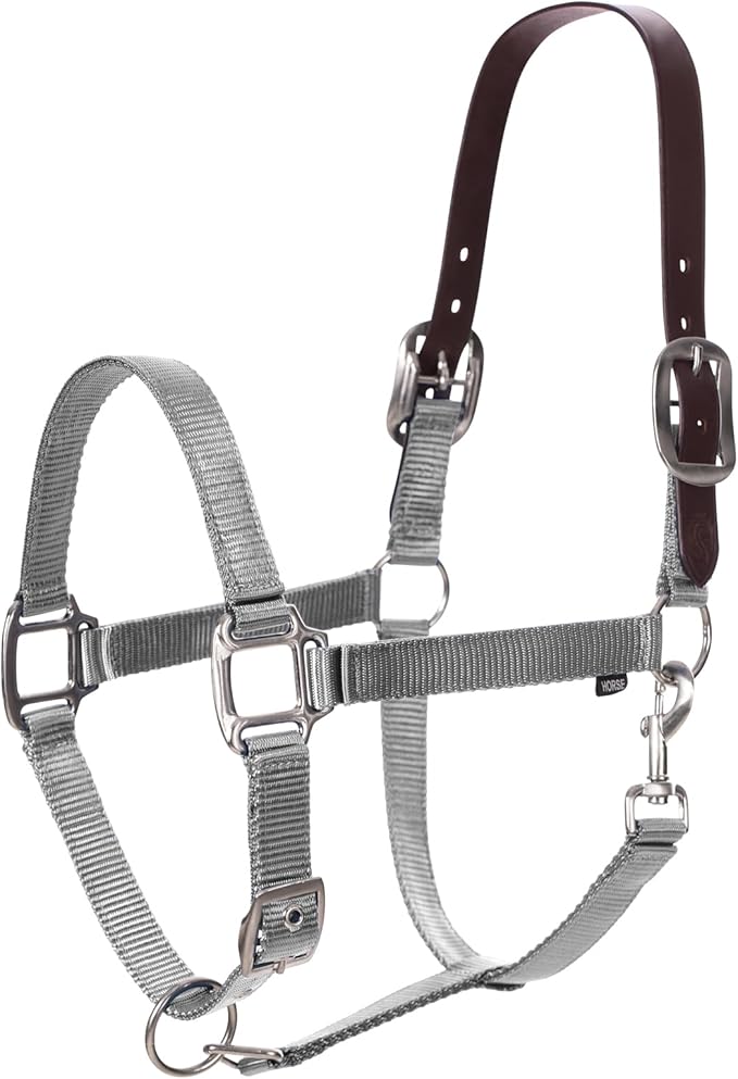 Equinavia Loki Adjustable Breakaway Horse Halter - Silver Sconce Gray - Warmblood