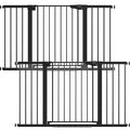 Cumbor 2 Pack 29.7-54.2" Baby Gate for Stairs, Mom's Choice Awards Winner-Auto Close Dog Gate for doorways, Easy Install Pressure Mounted Pet Gate Indoor, Walk Thru Wide Safety Gate for Dog, Black