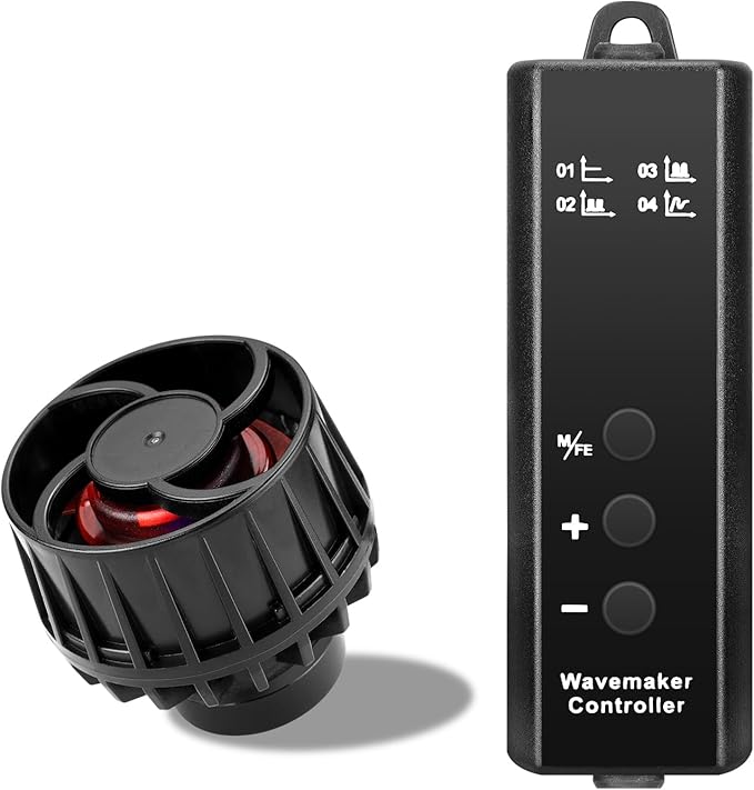 1050GPH Aquarium Wave Maker with Controller Mini DC12V 6W Powerhead with Magnetic Mounting, Nano Wavemaker for 10 to 50 Gallon thickness up to 8mm(1/4") Tank,