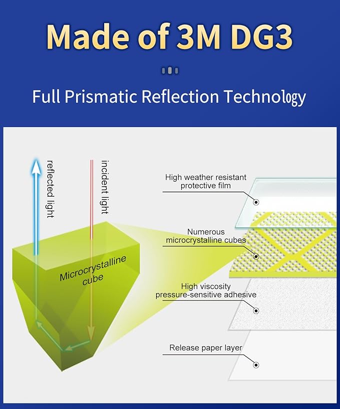 Baby On Board Reflective Sticker, Made of 3M DG3, Baby On Board Signs for car, Safety Signs Diamond Strength, Yellow 7.1" x 3.8"
