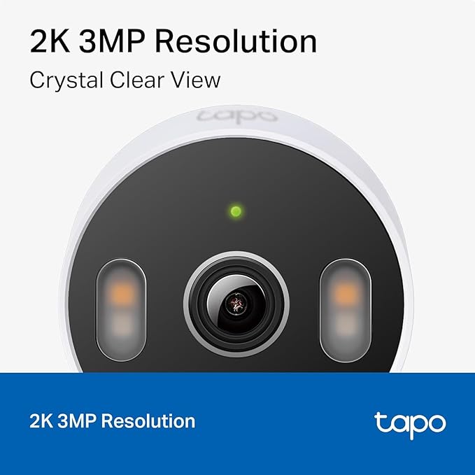 Tapo 2K 3MP Indoor/Outdoor Security Camera - Free Person/Motion/Baby Cry Detection, Color Night Vision, IP65 Weatherproof, SD/Cloud Storage, Works w/Alexa & Google Home, HybridCam (2-Pack)