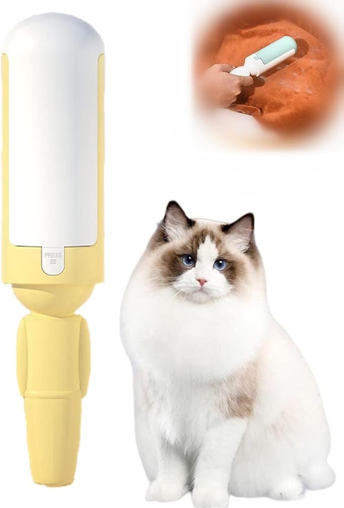 2023 New Pet Hair Remover Roller, Pet Hair Remover, Reusable Pet Hair Remover, Washable Dog/Cat Hair Remover, Fur Remover, Pet Hair Remover for Couch, Best Pet Hair Remover for Furniture (B1-Yellow)