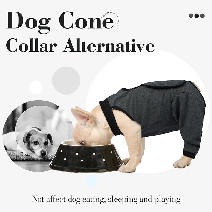 ROZKITCH Dog Surgery Leg Sleeve Rear Legs, Male Female Pet Prevent Licking Wound Elbow Knee Protector, Dog Recovery Suit Cone Collar Alternative Pants Shirt for Wound Heal Wrap Grey XL