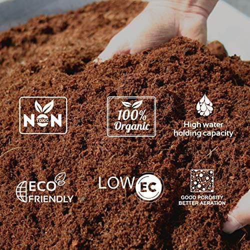 Coco Coir Pith,Coco Peat Brick/Block -11 Lbs, OMRI Listed for Organic Use, Expansion Between 70-75L,Universal Potting Substrate for All Plants & Crops