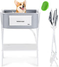 B4 Dog Bathtub Dog Washing Station with Scrubber for Small Medium Dogs Cats, Foldable Dog Tub for Bathing and Grooming, Portable Collapsible Dog Shower Tub, Indoor and Outdoor